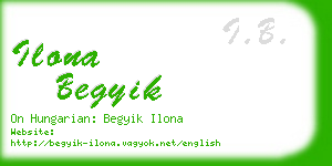 ilona begyik business card